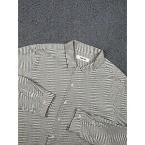 Kestin Shirt Mens Blue White Stripe Long Sleeve Seersucker Button Up